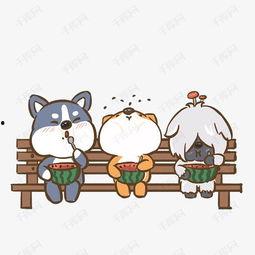 卡通动物吃瓜的图片,夏日清凉一夏